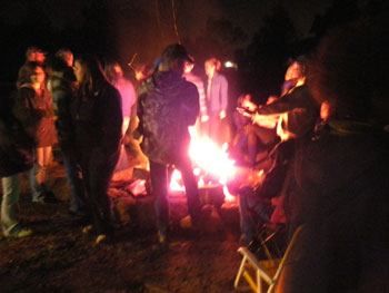 Enjoy a fun time around the firepit at Bob's Corn Maze and Pumpkin Patch, Snohomish, WA.