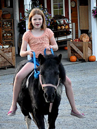 Pony riding, pumpkin patch and corn maze at Bob's Corn Maze and Pumpkin Farm in Snohomish, WA.