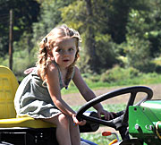 Enjoying farm life at Bob's Corn Maze and Pumpkin Farm in Snohomish, WA.